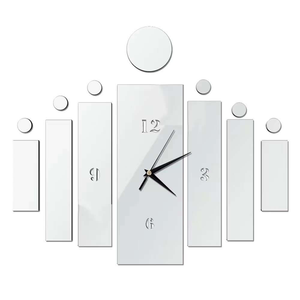 Modern Art DIY Acrylic Mirror Cylinder Wall Clock