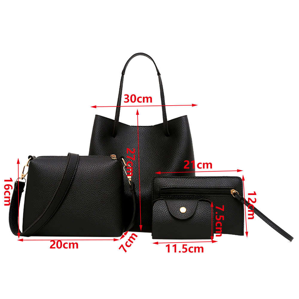 4 in 1 Fashion Handbags Set for Women - Black