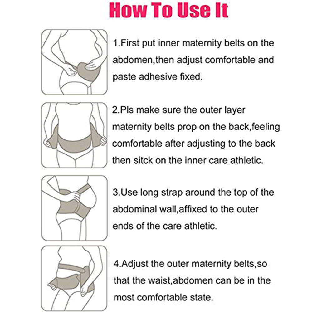 Adjustable Maternity Belt Support Brace - Black (Size:L)