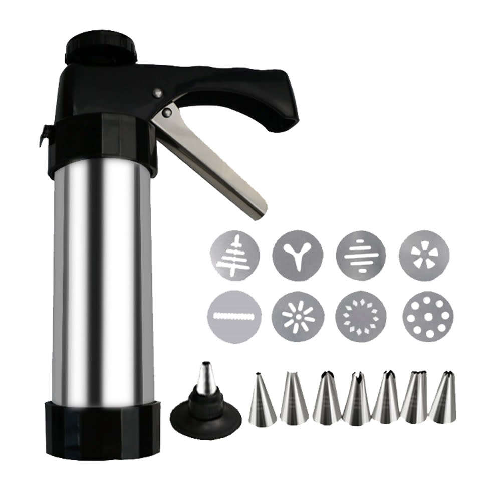 Stainless Steel Cookie Press Gun Kit for DIY Home Party Fun