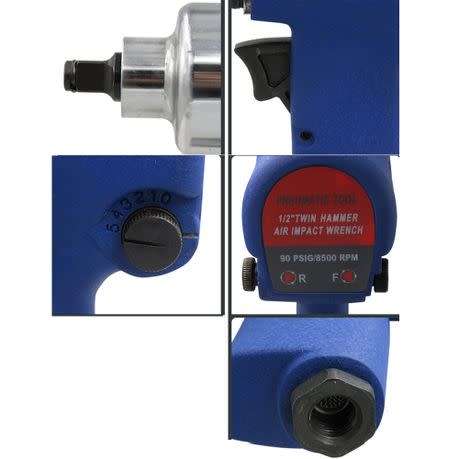 Air Impact Wrench Pneumatic Tools Kit - Blue