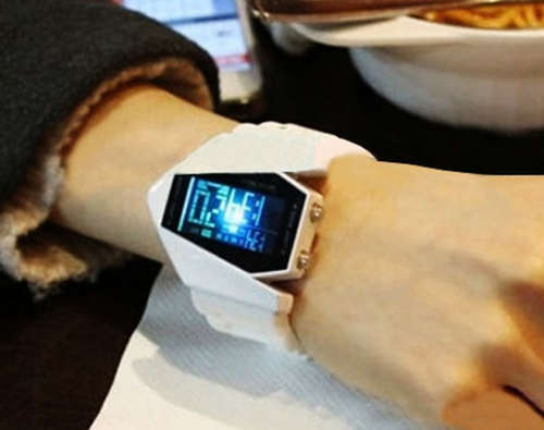 *LOCAL STOCK* White Fashion Airplane Aivator LED Light Sport Wrist Watch