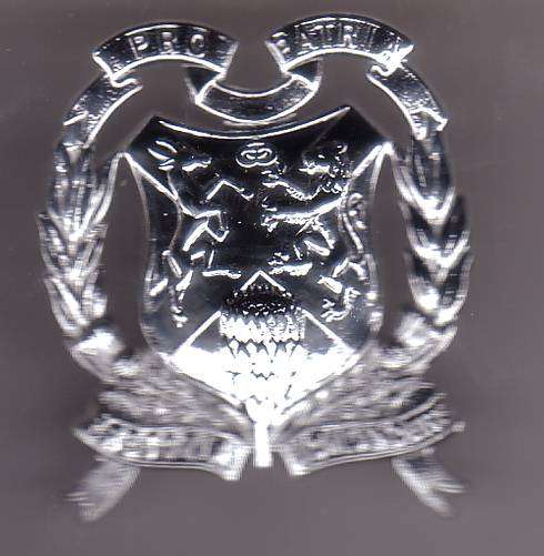 PRETORIA HIGHLANDERS REGIMENT CAP BADGE (CHROME)