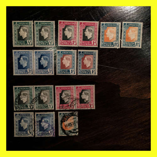 1937 FULL MINT & Used Set - SA Coronation