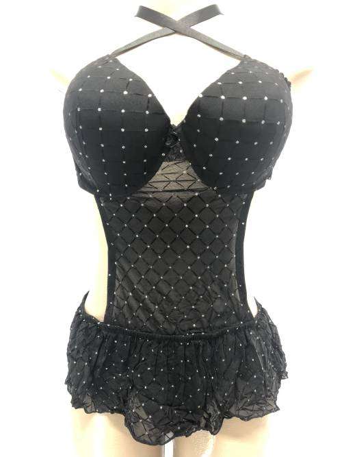 SIZE XXL one piece bra and panty set black