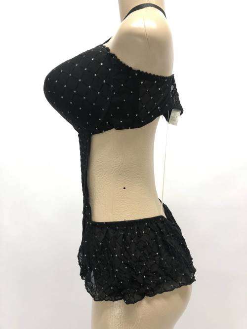 SIZE XXL one piece bra and panty set black