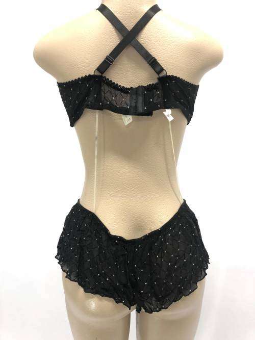 SIZE XXL one piece bra and panty set black