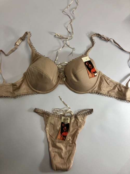 size 34C bra and panty set yellow