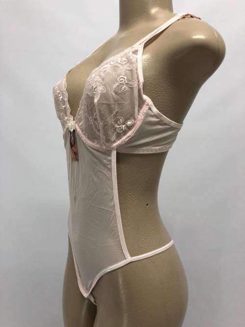 Size M one piece chiffon Lingerie pink