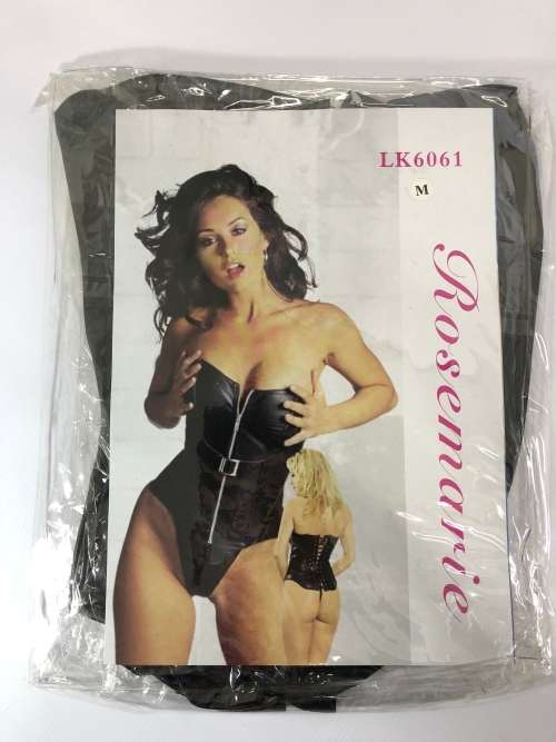 Size M black angel PU skin cosplay Lingerie