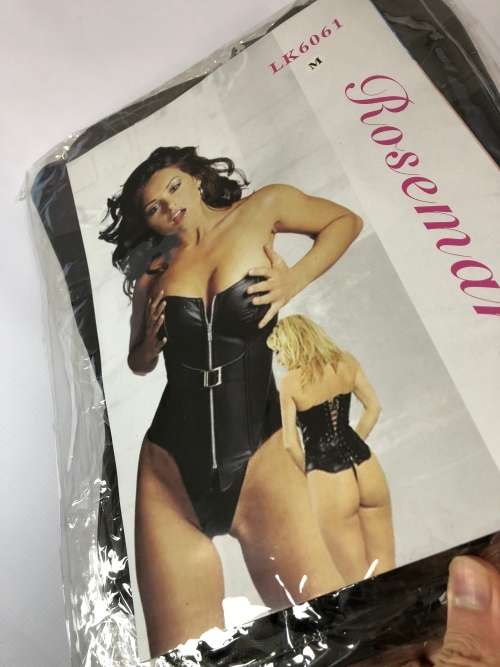 Size M black angel PU skin cosplay Lingerie