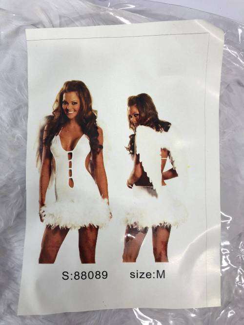 Size M white feather sexy skirt Lingerie