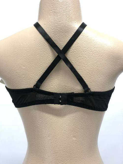 Size 38D lace hollow bra black