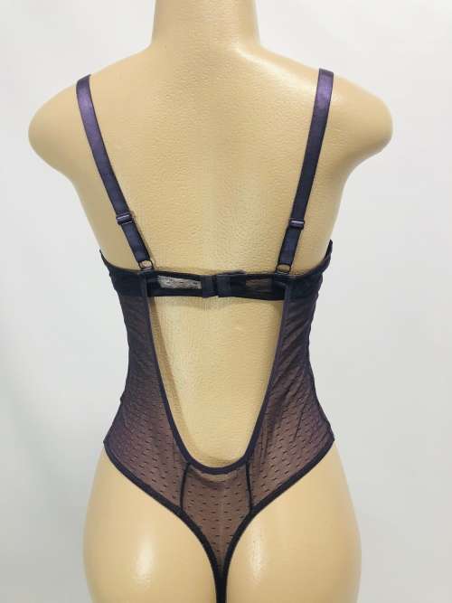 size 34B one piece bodysuit purple