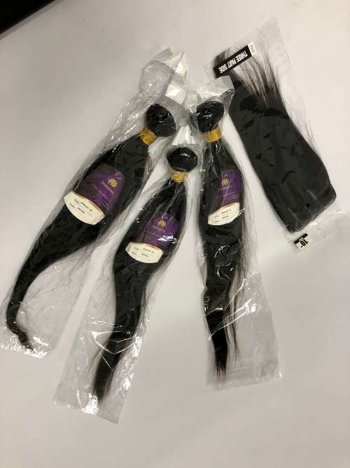 10 inch 3 bundles straight Brazilian virgin hair with Closure clearance price !