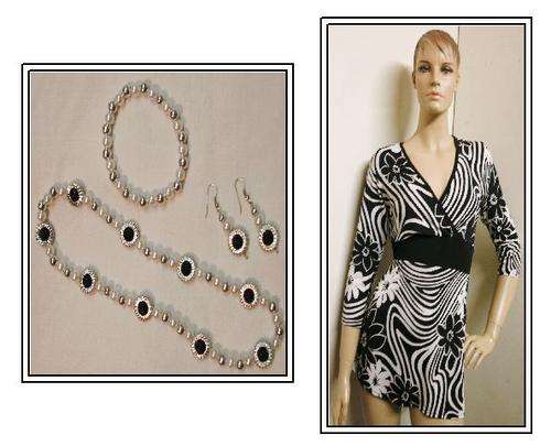 Extra lengh top with matching jewellery (size 36)