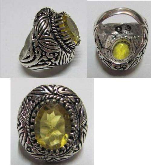 Natural gemstone citrine ring in sterling silver