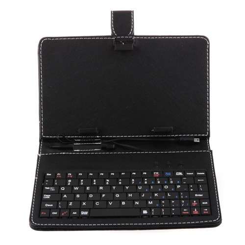 7" Leather Case with USB Keyboard/Pouch.