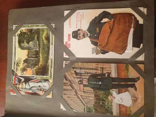 Vintage postcard album with 67 postcards