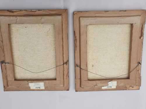 Diaz '73 original paint on canvas of men smoking x2