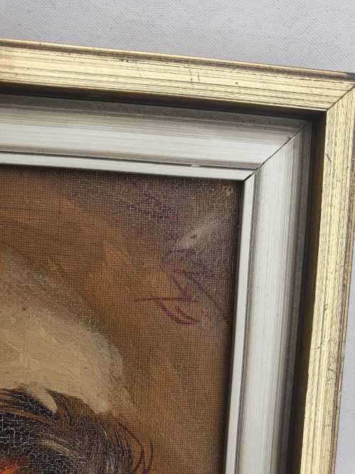 Diaz '73 original paint on canvas of men smoking x2