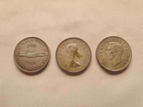 3x 5 Shillings Union of South Africa bid per coin to take all 3