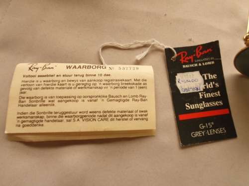 Ray-Ban sunglasses by Bausch & Lomb with pricetag of 1994