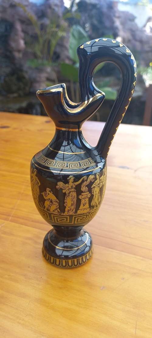 Vintage hand painted 24k gold vase