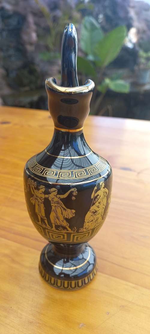 Vintage hand painted 24k gold vase