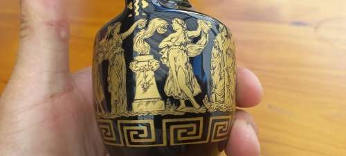 Vintage hand painted 24k gold vase