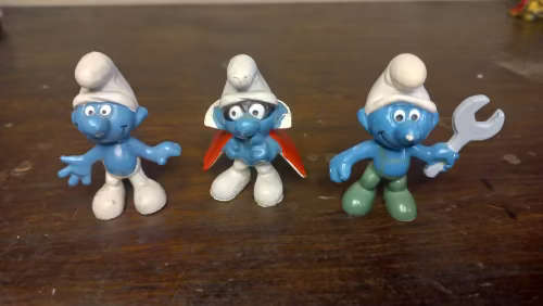 3x Vintage Peyo Smurfs