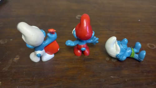 Three Vintage Peyo smurfs