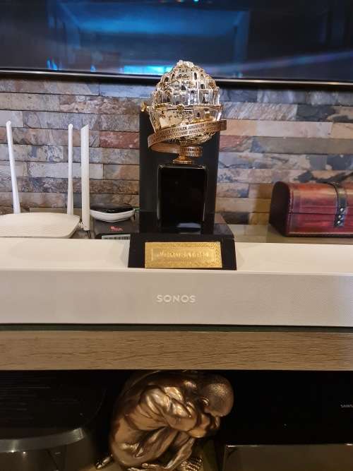 FRANK MEISLER JERUSALEM TROPHY IN THE FORM OF A ROTATING SPHERE.