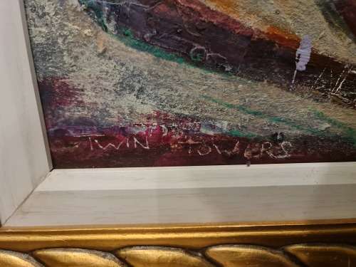 Martin Wenkidu - Twin Towers Mixed Media Art