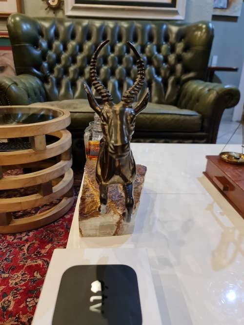 Bronze Leaping Gazelle Sculpturr