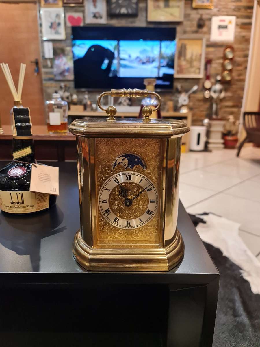 Vintage Moon Face Brass Desktop Clock