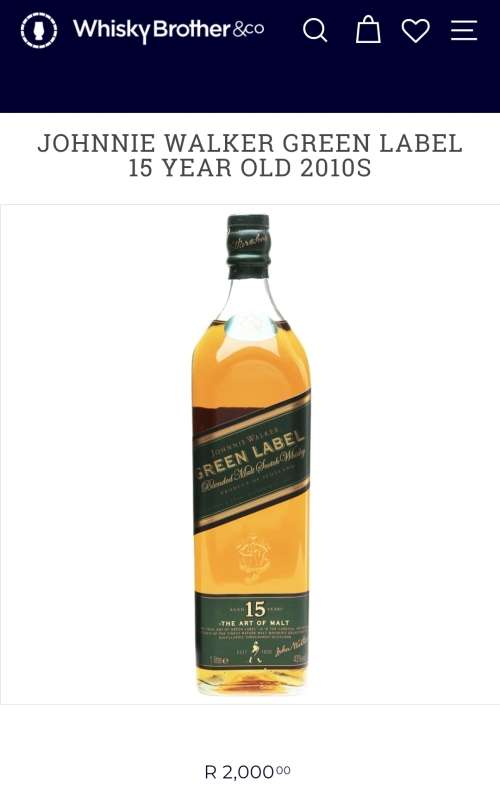 Johnnie Walker Green Label 15 Year Old - Discontinued