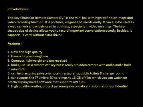 Spy - Mini DV camera Key Chain