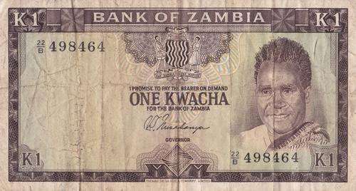 One KWACHA - BANK OF ZAMBIA
