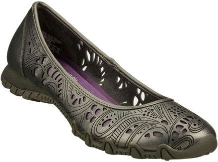 Original Ladies Skechers Bikers Laser Lace (Pewter)