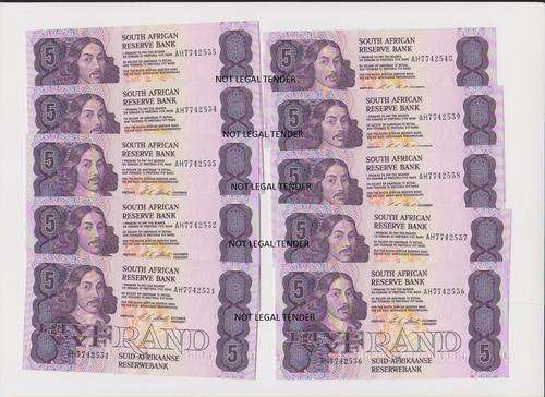 CL STALS R5 NOTES UNC - 10 IN SEQUENCE