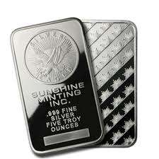 SUNSHINE MINT 1 OUNCE PURE SILVER .999 BARS