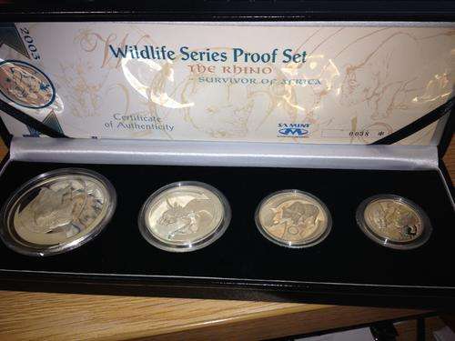 2003 SILVER - WILDLIFE SET - THE RHINO -  OVER 3OZ OF SILVER