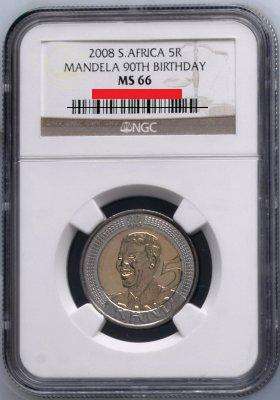 2008 NGC GRADED MS66 MANDELA BIRTHDAY COINS