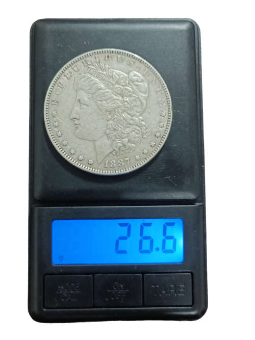 $1 DOLLAR MORGAN SILVER COIN 1887 VINTAGE, COLLECTORS ITEM