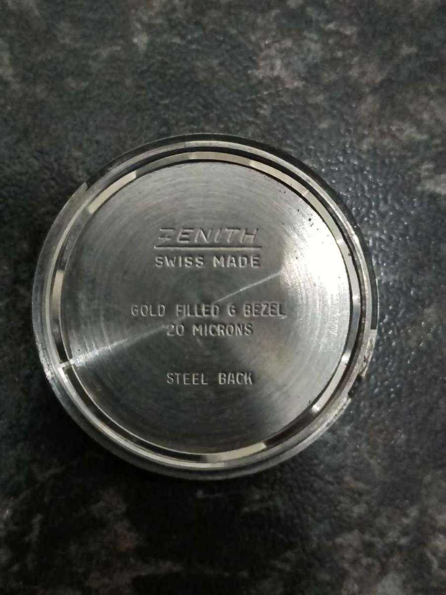 Zenith Sporto Automatic Vintage Watch, Gold Dial, Black Strap