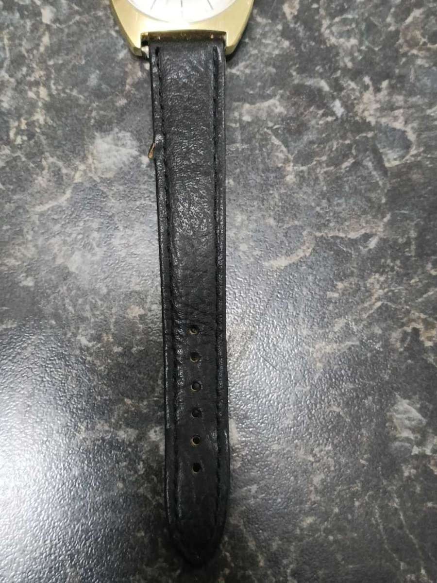 Zenith Sporto Automatic Vintage Watch, Gold Dial, Black Strap