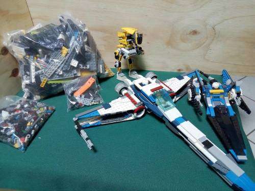 Big Batch of Lego blocks and 3 x Star Wars Mock-up models