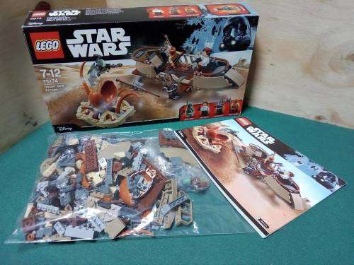 Discontinued Star Wars Lego 75174 (Desert Skiff Escape 277 pieces) with all parts, instructions and