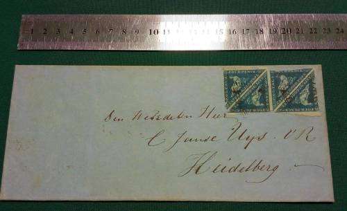 RARE GoGH 4d TRIANGULAR x 4 ON COVER- FULL LETTER!!! - See Discripton